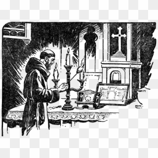 Weirdtalesv36n2pg043 Priest And Candles - Illustration Clipart