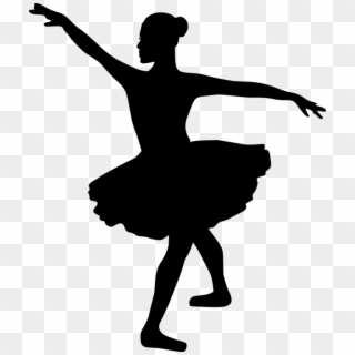 Ballet Dancer Silhouette Tutu - Black And White Ballerina Png Clipart