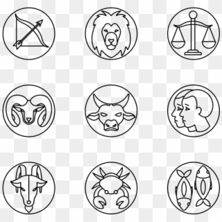 Zodiac Signs Lineal - Zodiac Signs No Background Clipart