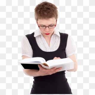 Download Young Woman Reading Book Transparent Png Image - Reading A Book Png Clipart