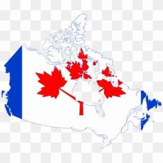 Flag Map Of Canada - Red And White Canada Clipart