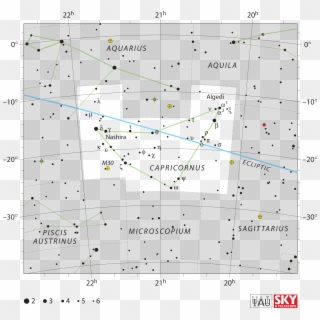 Map Of The Capricorn Constellation - Messier 30 Clipart