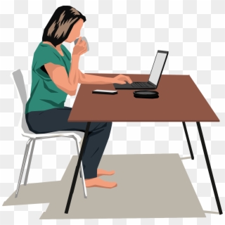 Big Image - Person On Computer Clip Art - Png Download