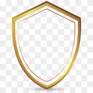 Golden Shield Badge Outline - Platter Clipart