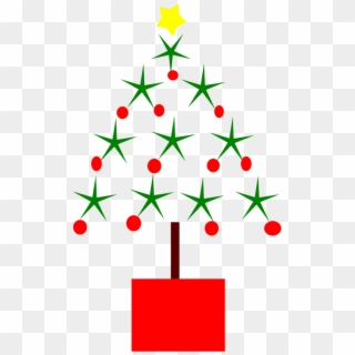 Christmas Tree 2 Xmas Peace Symbol Sign 555px - Modern Clipart Christmas Tree - Png Download