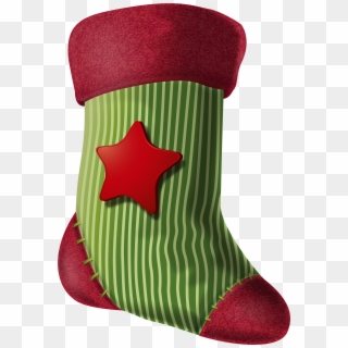 Christmas Stocking With Star Png Clipart Image - Png Transparent Christmas Stockings Png