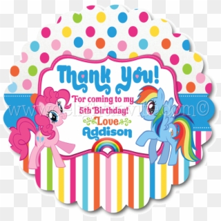 Thank You Labels For Birthday Party Png - Little Pony Thank You Card Clipart