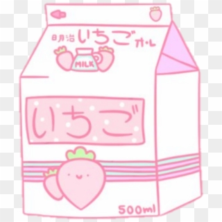 #freetoedit #cute #kawaii #pixel #pastel #drink - Japanese Strawberry Milk Aesthetic Clipart