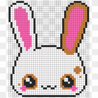 Kawaii Bunny Perler Bead Pattern / Bead Sprite - Bunny Face Pixel Art Clipart