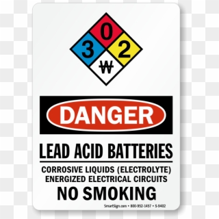 Lead Acid Batteries Corrosive Liquids Osha Danger Sign - Sign Clipart