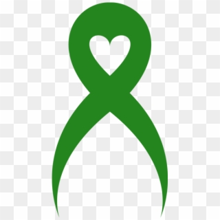 Lime Green Cancer Ribbon Clipart - Green Heart Cancer Ribbon - Png Download