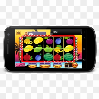 Smartphone With Slot Machine App - Smartphone Clipart