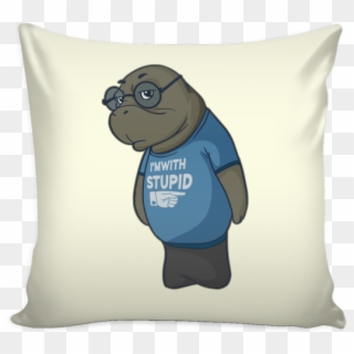 Manatee Im With Stupid Commercial Novelty Pillow Cover - Throw Pillow Clipart