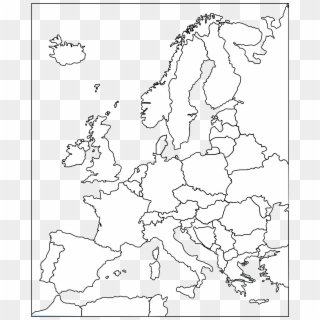Blank Map - Europe Blank Map Rivers Clipart