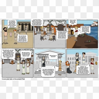 Ancient Sparta And Athens - Cartoon Clipart