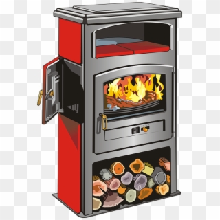 Stove, Wood Stove, Wood, Logs, Woodcutter, Heat - Wood-burning Stove Clipart