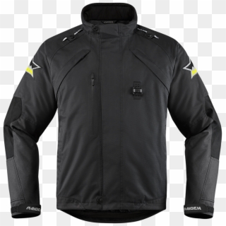 Mens Icon Black Raiden Textile Monotone Motorcycle - Icon Raiden Dkr Monochromatic Jacket Clipart