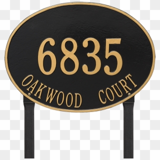 Hawthorne Oval Estate Lawn Address Plaque, Two Lines - Lawn Clipart