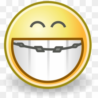 Open - Smiley Face With Braces Clipart