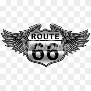 Route 66 Wings - Route 66 Tattoo Design Clipart