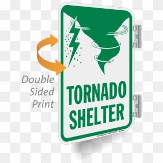 Tornado Shelter Double Sided Metal Sign - Graphic Design Clipart
