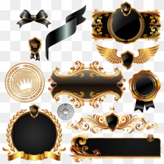 Image Freeuse Black And Gold Crests Vectors Official - Black Gold Vector Png Clipart