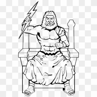 Big Image - Zeus With Thunderbolt Drawing Clipart