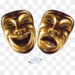 Gallery For Theatrical Tragedy And Comedy Mask Tattoo - Comedy And Tragedy Masks Png Clipart