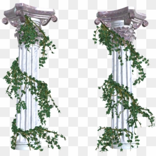 Balloon Banner Beautiful Columns With Vines Png Decorative - Greek Columns With Vines Clipart