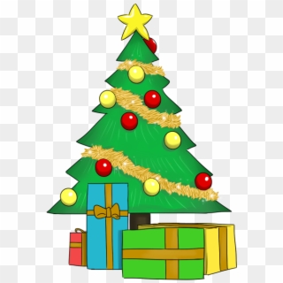 Christmas Tree With Presents Clipart - Png Download