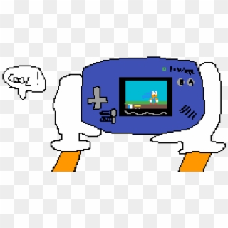 Sonic Playing His Game On Gameboy Advance - Cartoon Clipart