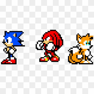 Sonic Knuckles And Tails - Sonic Tails Knuckles Pixel Clipart