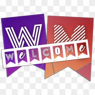 Back To School Pennant Welcome Sign - Paper Clipart