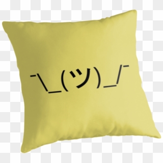 Shrug Emoticon ¯\ /¯ Japanese Kaomoji" Throw Pillows - Cushion Clipart