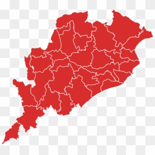 Orissa Districts Blank Red - Location Of Khondbond Iron Mine Clipart