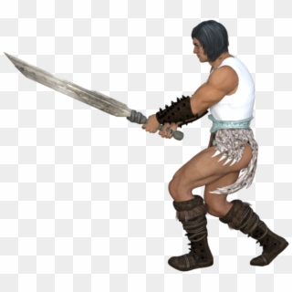 Barbarian Pos4b - Sword Clipart