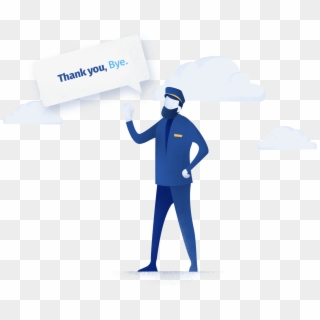 Thank You, Bye - Illustration Clipart