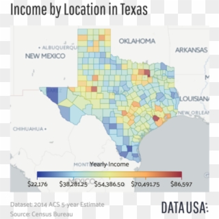 Geo Map Of Income By Location In Texas - Income By Location In Texas Clipart