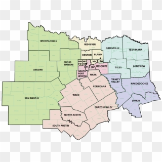 South Central Northeast Southeast - North Texas Regions Map Clipart