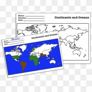 Continents And Oceans Map - Printable World Map Black And White Pdf Clipart