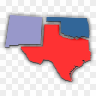 Map Outline Texas Red, New Mexico, Light Blue And Oklahoma, - Map Clipart