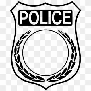Download - Clipart Black And White Police Badge - Png Download