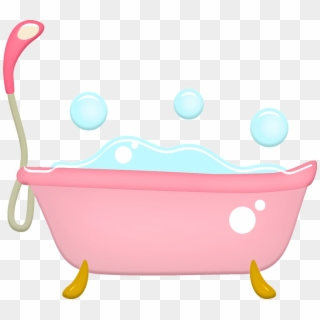 Bañera, Burbujas, Rosa, Femenino, El Agua Del Baño - Bathtub Pink Clipart - Png Download