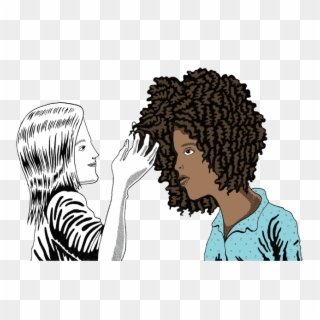 Hair-touch - White Girls Touching Black Girls Hair Clipart