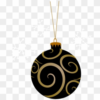 Black And Gold Christmas Baubles Clipart