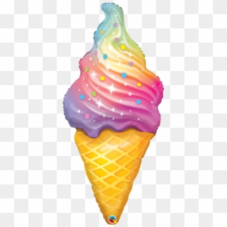 Rainbow Swirl Ice Cream 45" Supershape Balloon - Rainbow Swirl Ice Cream Cone Clipart