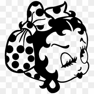Sticker Betty Boop Avec Un Bandeau Ambiance Sticker - Black N White Betty Boop Clipart