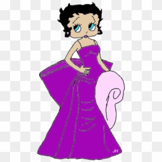 Hand Drawn Betty Boop Blue Gown Free To Use - Betty Boop Clipart