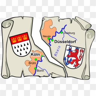 Köln Und Düsseldorf Broken Map - Broken Map Cartoon Clipart