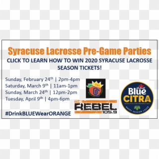 Syracuse Lacrosse Pre-game Parties @ Orange Crate Brewing - School Clipart